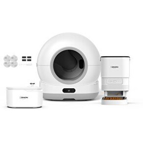 Resim Xenon Smart Akıllı Kedi Tuvaleti Paslanmaz Çelik Kase Mama Kabı Led Işıklı Su Pınarı ve Filtre 4'lü Pet Seti 