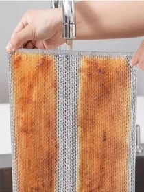Resim Mainshop 5 Adet Tel Bulaşık Bezi Çizmez Bulaşık Teli Çelik Bez 20x20 Cm Çift Katmanlı M-602 Gri 