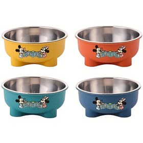 Resim Disney Yeni Büyük Kapasiteli Paslanmaz Çelik Köpek Kasesi, Ayrılabilir ve Kolay Temizlenebilir Kedi ve Köpek Besleme Kabı 