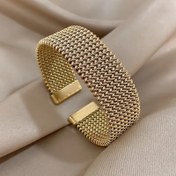 Resim Şık 18K Altın Kaplama Paslanmaz Çelik Manşet Bilezik - Vintage Boho Tarzı, Günlük ve Parti Kullanımı İçin Mükemmel 