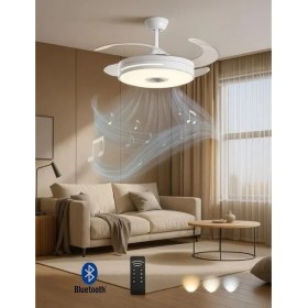 Resim Mutlusan Aydınlatmalı Tavan Vantilatörü Bluetoothlu + Kumandalı 