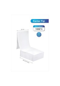 Resim 5,5x24 Kantar Fişi 3 Nüsha 1000 Adet , Beyaz Otokopili Sürekli Form 5,5x24 Cm 