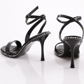 Resim Dgn 2414 Kadin Taş İşli Topuklu Abiye Ayakkabi 2414-2219-R6201 Siyah 