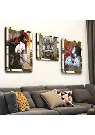 Resim Hayvanlar Alemi Gold Pleksili Mdf Tablo 