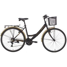 Resim Lotus Şehir Bisikleti 34 Cm V 24 Jant 21 Vites Mat Siyah Gold Mat Siyah 