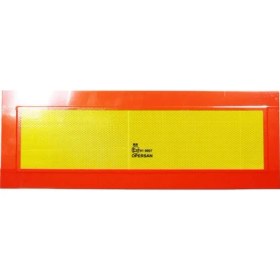Resim Opersan Tüvtürk Uyumlu E37 Reflektörlü Fosforlu Tır Kamyon Dorse Çekici Arkası Levha 20 cm x 56.5 cm 