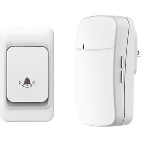 Resim Xindoker Kablosuz Kapı Zili - Beyaz Abs Malzeme, 150 Metre Menzil, Ac100-250v Çalışma Voltajı 