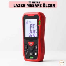 Resim 70 Metre Lazer Metre Mesafe Ölçer Hassas Dijital Inşaat Ölçüm Aleti Alan Ölçer Lazerli Ölçüm Cihazı 