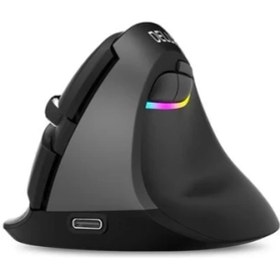 Resim Xinh Mini Bluetooth + USB Kablosuz Fare Sessiz Tıklayın Rgb Ergonomik Şarj Edilebilir Dikey Bilgisayar Fareleri Küçük El Kullanıcıları Için | Fareler (Siyah) 
