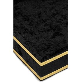 Resim Ihvanonline Kadife Kaplı Sandık Hediyelik, Dekor Siyah 