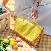 Resim Picnic Seti, Her Mevsime Uygun Dış Mekan Placematlar - Taşınabilir Kamp Matları, Plajlar ve Aile Eğlencesi için İdeal - El Yapımı Polyester Tabanlı, Dayanıklı Ekose Desenli 