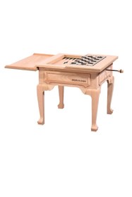 Resim Mobilya Baba Dereli Kapaklı Küçük Tavla Sehpa Cilasız Ham Ahşap 