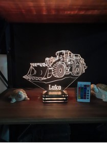 Resim Lampa Dozer, Jcb, Personalized,firm,company logo lamp design,present,gift,birthday,lamp night, gifts, 