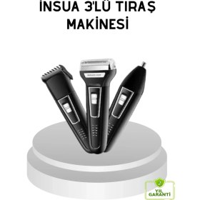 Resim OtoTech Insua 3 Başlıklı Profesyonel Tıraş Makinesi - Sıfır Kesim, Hassas Başlık, Güçlü Motor 