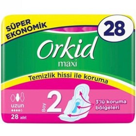 Resim Orkid Maxi Uzun Hijyenik Ped 28'li X 8 Adet 