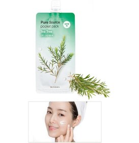 Resim Missha Pure Source Pocket Pack Tea Tree Sivilceli Ciltler için Çay Ağacı Yağı İçeren Uyku Maskesi 10 ML 