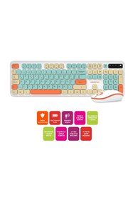 Resim Polosmart PSK12 Kablosuz 2.4 Ghz Pilli Klavye & Mouse Set Beyaz 