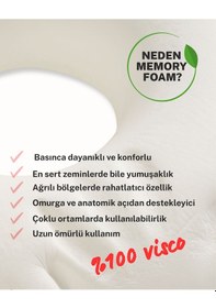 Resim Simple The Pillow Ortopedik Mini Yastık Memory Foam Hafızalı Yastık Boyun Yastığı Seyahat Yastığı Bebek Araba Yastığı Bej - Beyaz 