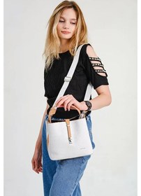 Resim Just Polo Kadın Orta Boy Ayarlanabilir Askılı Şık El & Omuz Çantası Shoulder Bag Beyaz Taba 