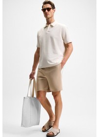 Resim Grimelange KEPA Erkek Beli Lastikli Cepli Relaxed Fit Bej Şort 