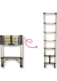 Resim Çelik Endokon 7 Basamaklı - 200 Cm. Teleskopik Merdiven - I Tipi Uzayan Merdiven 
