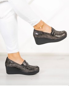 Resim Erkan Saçmacı Taylor Gümüş Yılan Hakiki Deri Dolgu Topuklu Günlük Ayakkabı Gümüş 