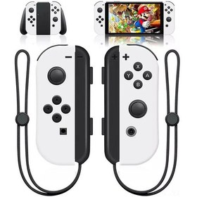 Resim Konesam Beyaz Switch Oyun Konsolu İçin Bluetooth Joycon Sol-sağ Kumanda - Taşınabilir, Kolay Kullanimlı Oyun Kumandası 