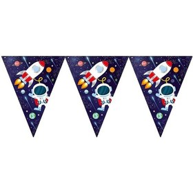 Resim Kozmik Galaksi Üçgen Bayrak Banner 