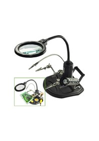 Resim Wellhise Acn-129 Masa Üstü Ledli Mini Büyüteç Havya Stand Pcb Tutucu 