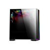 Resim Powerboost VK-G3906S USB 3.0 Siyah Rainbow RGB Fan Strip MidT Gaming Kasa (PSU Yok) 