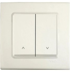 Resim Viko Linnera Krem Jaluzi Kumanda Anahtarı İki Düğmeli Çerçeveli 