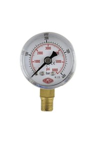 Resim SIMGA 0-6 Bar Çap Ø40 Mm Alttan Bağlantılı Kuru Tip Manometre 