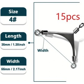 Resim Gateesat 15 Adet 4 3 Yönlü Döner Fırdöndü Çapraz Bağlantı Çoklu Olta Rigi 