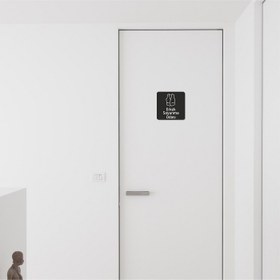 Resim Erkek Soyunma Odası Levhası - Gümüş / 12x24 cm 