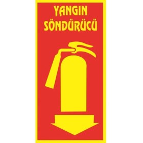 Resim Kırmızı Fosforlu Yangın Söndürücü Burada Temalı Levha 12X24 cm 