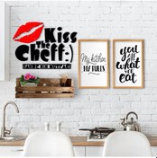 Resim Bk Home Dekoratif Doğal Ahşap Raf Mutfak Konseptli 2’Li Ahşap Tab (551038691) Bk