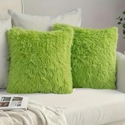 Resim 2 Adet Lüks Kabarık Yastık Kılıfı Seti Yumuşak Deluxe Dekoratif Peluş Polar Yastık Kılıfları Noel Yastık Kanepe Koltuk Yatak Odası Ev 40.64x40.64 Cm 