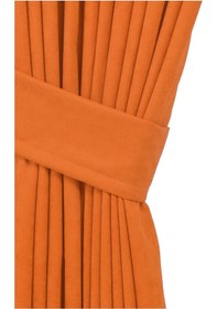 Resim Cheap's Home Petek Dokulu Kadife Dokuma Normal 1 X 2.5 Pileli Fon Perde Oranj 