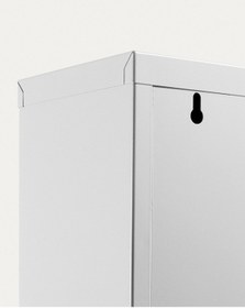 Resim Kilitli Dörtlü 4'lü Metal Ayakkabılık Beyaz Yedek Anahtarlı Beyaz 