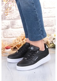 Resim M.p 252 6049 Rahat Hafif Orijinal Ürün Kadın Sneaker Spor Ayakkabı Siyah - Beyaz 