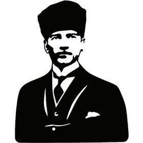 Resim Kalpaklı Atatürk Oto-motor-laptop-duvar-dekor 30 X 39 Cm 