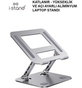 Resim i stand Ls515 Aluminyum Katlanır-yükseklik Ve Açı Ayarlı Menteşeli, Laptop-notebook-tablet Standı (SİLVER) 