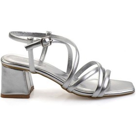 Resim Metalik Lame Kadın Sandalet K05124002709 Metalik 