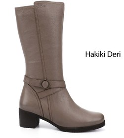 Resim GÖNDERİ(R) Kadın / Kız Vizon Floter Fermuarlı Kalın Topuklu Hakiki Deri Çizme 