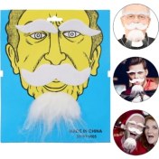 Resim Beyaz Renk Kendinden Yapışkanlı Takma Sakal Bıyık ve Kaş Seti 