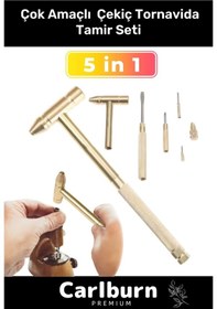 Resim Premium Çok Amaçlı Telefon Mücevher Kuyumcu Ev İş Araba Ergonomik 5 İn 1 Çekiç Tornavida Tamir Seti 
