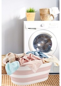 Resim Katlanır Çamaşır Sepeti 25 Lt Çamaşır Selesi Akardiyon Pembe Pembe 