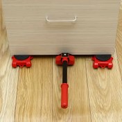 Resim 5 Parça DZT Taşınabilir Mobilya Kaldırma Kiti Metal Kaplama - Dayanıklı Plastik & Metal Yapı, Kırmızı - Ev Mobilyalarının Kolay Taşınması & Taşıması İçin İdeal 