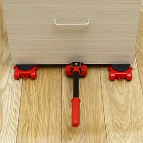 Resim 5 Parça DZT Taşınabilir Mobilya Kaldırma Kiti Metal Kaplama - Dayanıklı Plastik & Metal Yapı, Kırmızı - Ev Mobilyalarının Kolay Taşınması & Taşıması İçin İdeal 