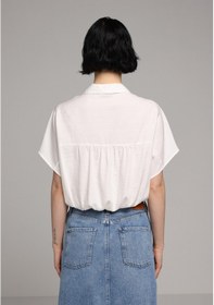 Resim Colin's Colins Fashion Fit Shirt Neck Jakarlı Kadın Beyaz Kısa Kol Gömlek Cl1078718 Q1.v1 Wht 